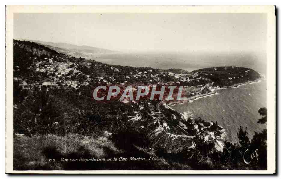 CPA Vue sur Roquebrune et le Cap Martin