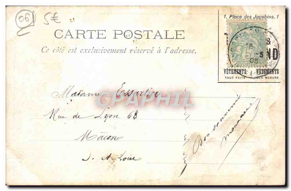 CPA Nice Le Port — Rückseite