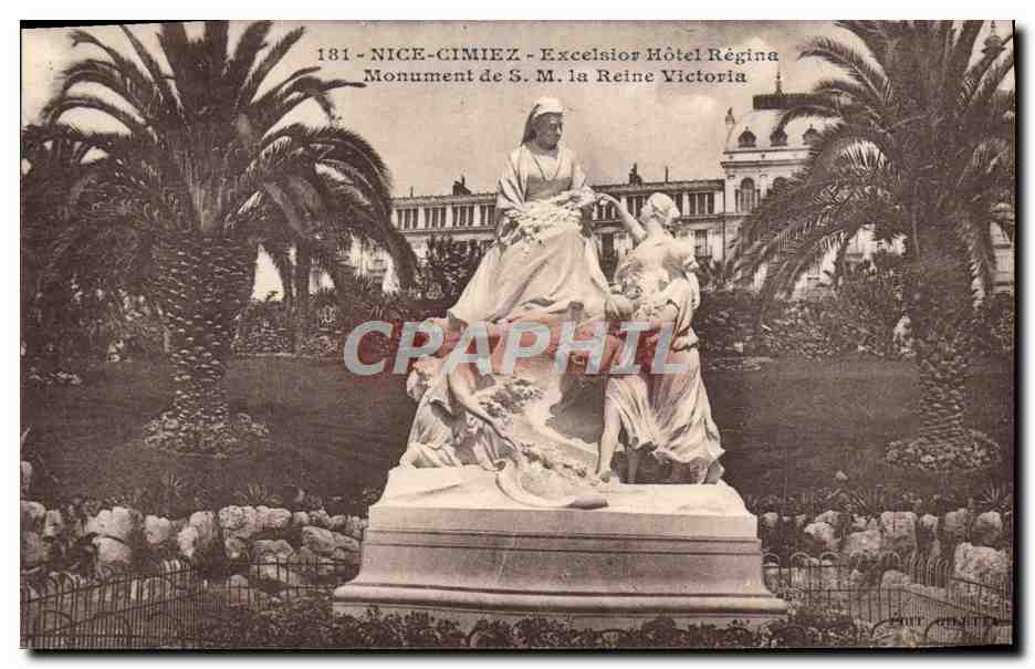 CPA Nice Cimiez Excelsior Hotel Regina Monument de SM la reine Victoria