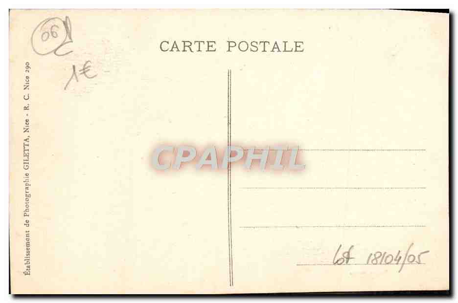 CPA Nice Le Casino et les Jardins Vue Generale — Rückseite