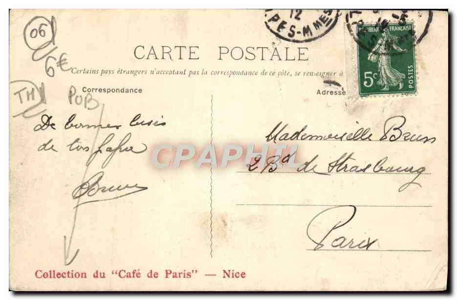 CPA Nice Le Port et le Chateau — Verso