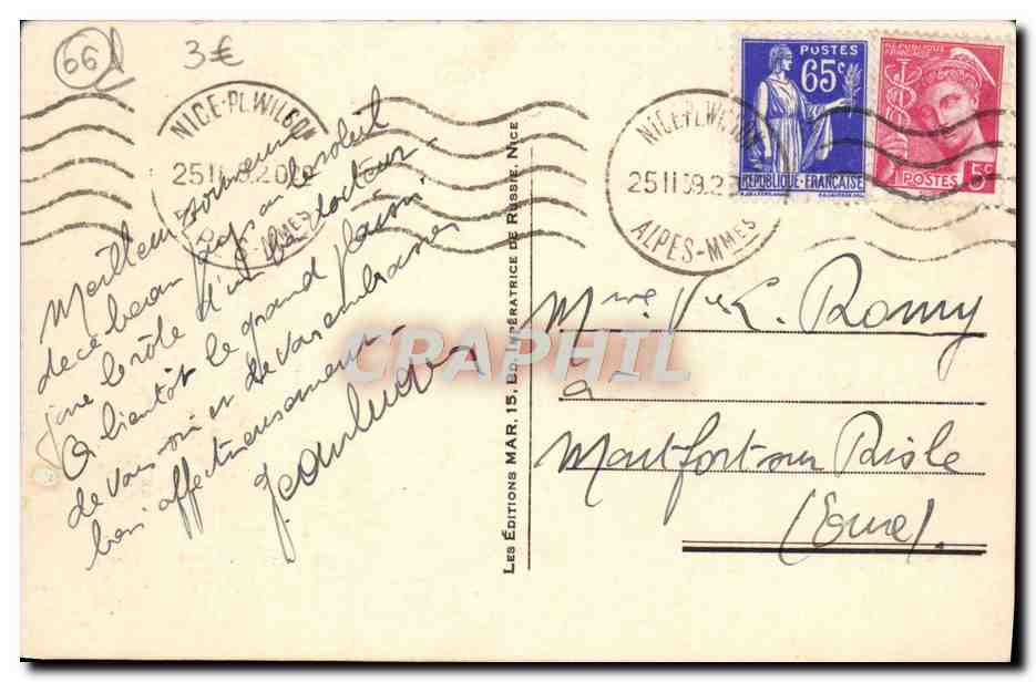 CPA Nice Vue Generale — Verso