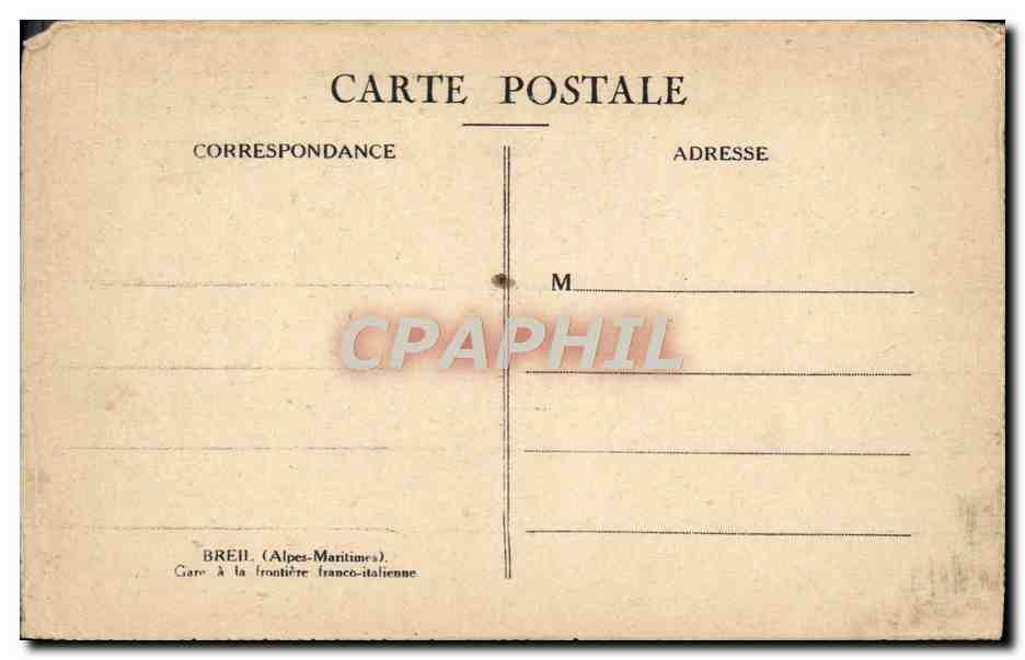 CPA Breil Gare a la frontiere franco italienne — Rückseite