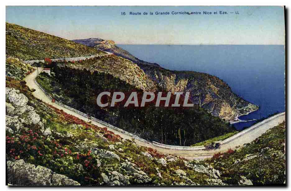 CPA Route de la Grande Corniche entre Nice et Eze