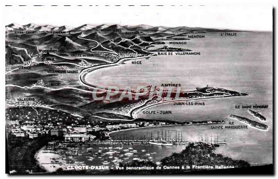 CPM Vue panoramique de Cannes a la frontiere italienne