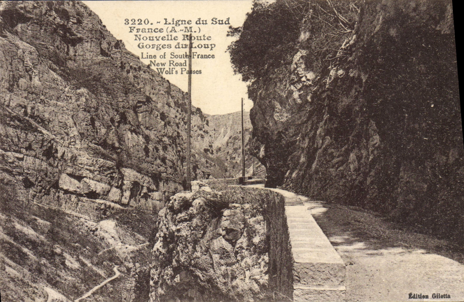 CPA Ligne du Sud France Nouvelle route Gorges du loup