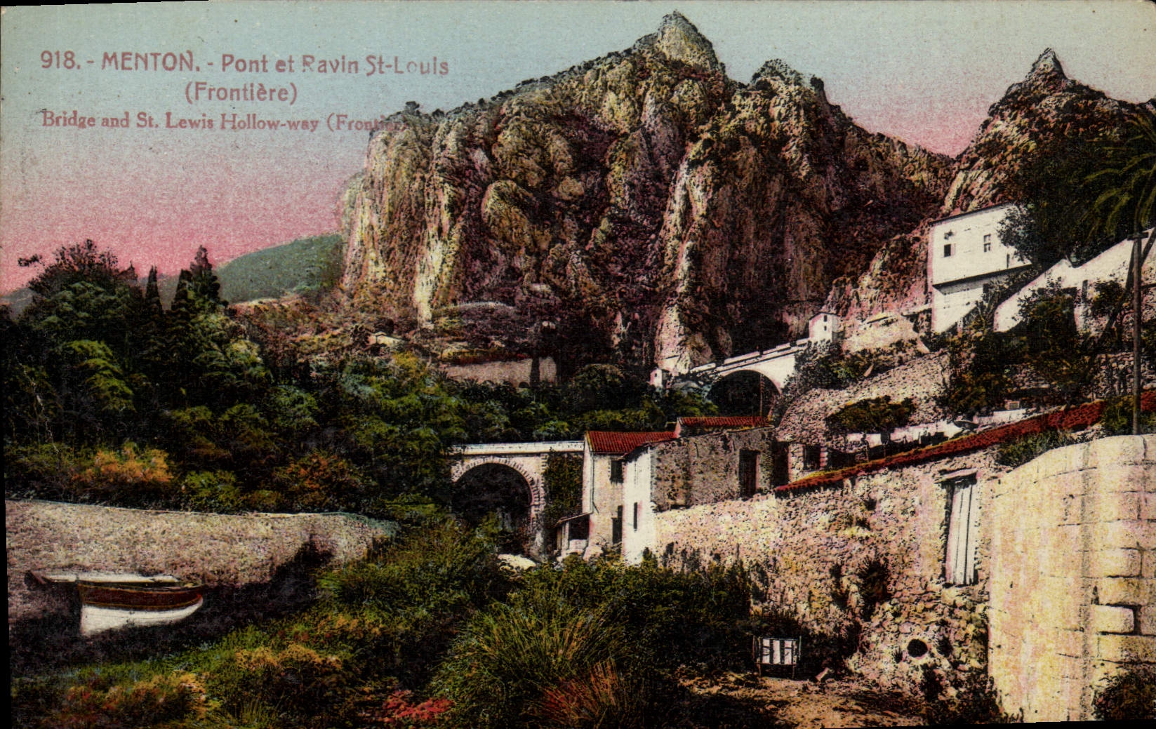 CPA Menton Pont et Ravin St Louis Frontiere