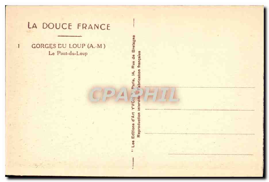 CPA Gorges Du Loup Le pont du loup — Rückseite