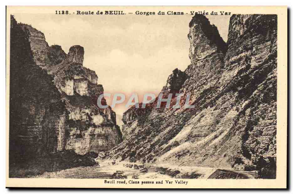 CPA Route De Beuil Gorges Du Cians Vallee Du Var