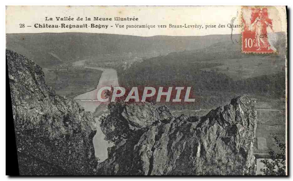 Château-Regnault-Bogny — Vue panoramique vers Braux-Levrézy, prise des Quatre — La Vallée de la Meuse illustrée, n°28