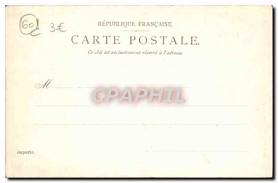 CPA Compiegne Le Chateau Facade Cote Du parc Le pavillon central — Verso