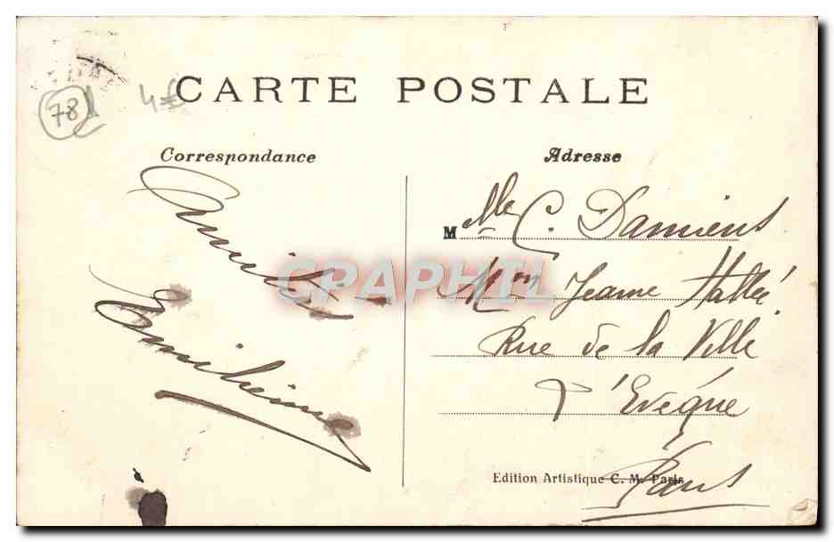 MANTES-la-JOLIE — Die Kathedrale und der Brücke von den Ufern der Seine gesehen — C. M. n°58 — Rückseite