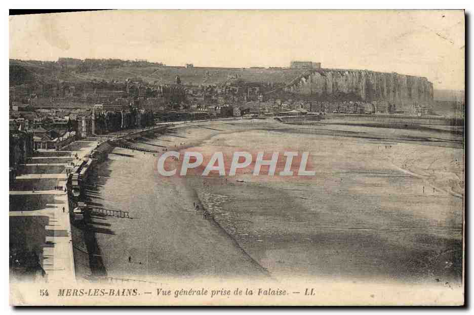 CPA Mers Les Bains Vue Generale Prise De La Falaise