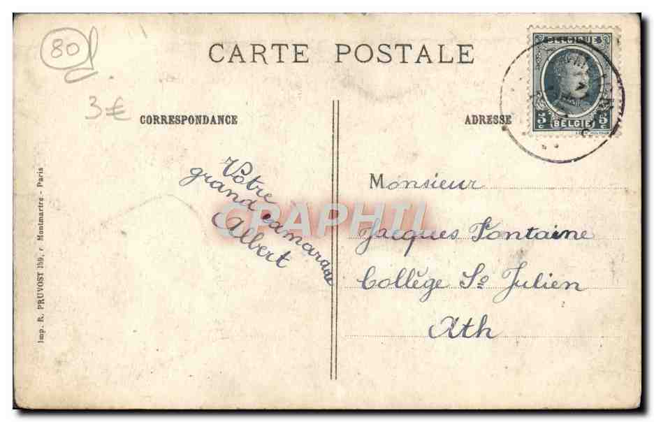 CPA Amiens La Cathderale Le Grand Portail — Back