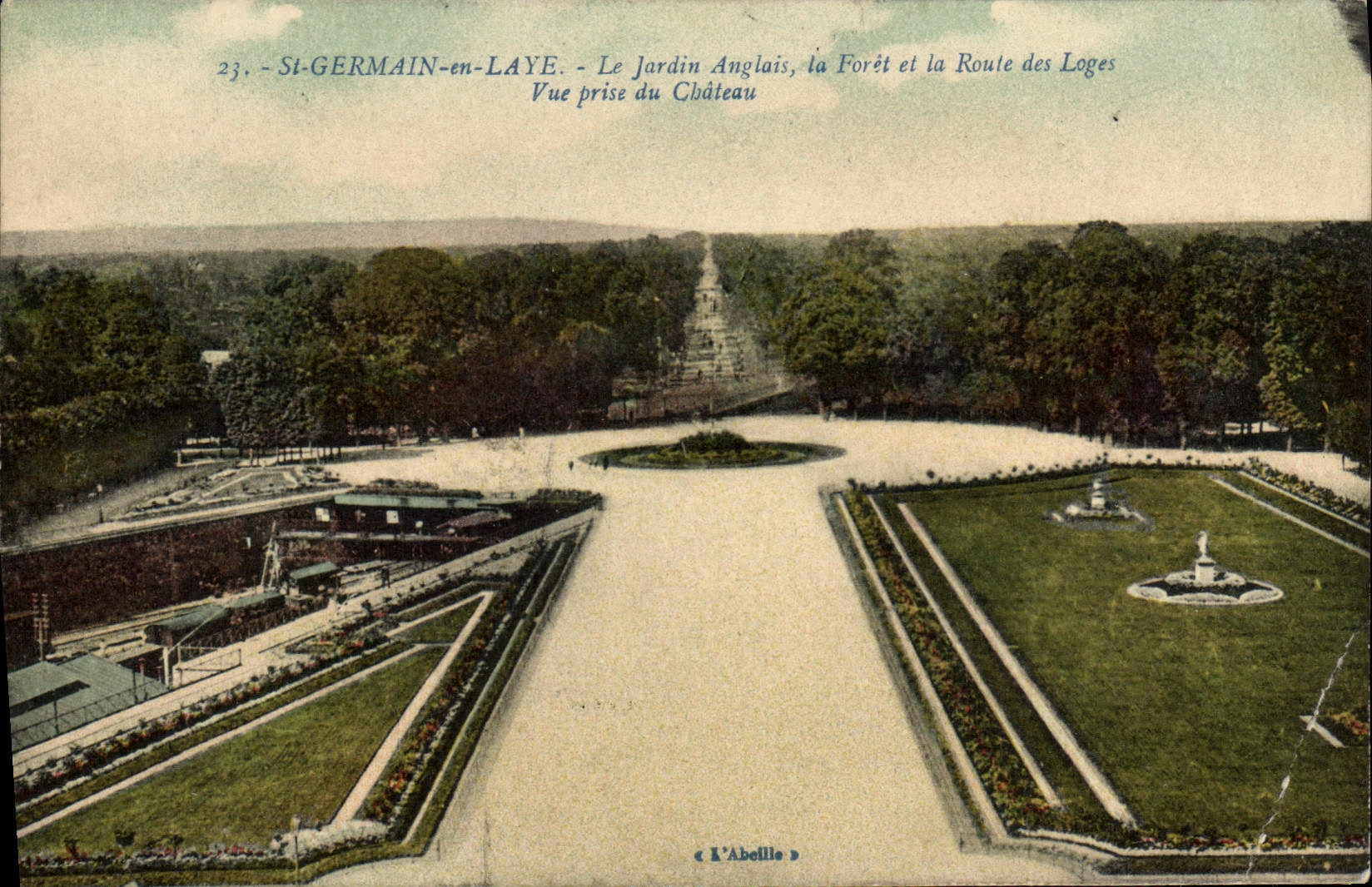 St-GERMAIN-en-LAYE - Le Jardin Anglais, la Forêt et la Route des Loges - Vue prise du Château - L'Abellie