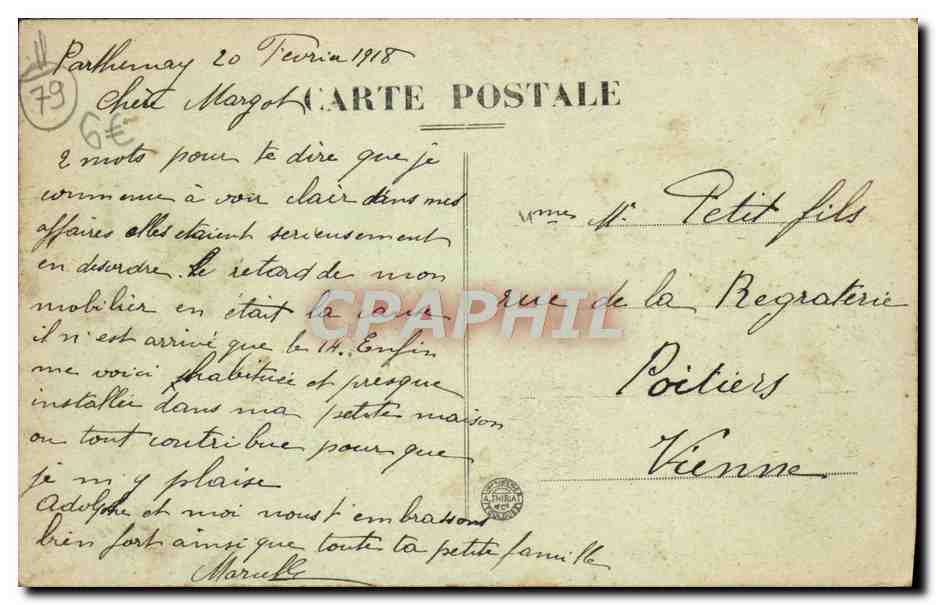 CPA Parthenay Vue Generale Prise Des Garennes — Rückseite