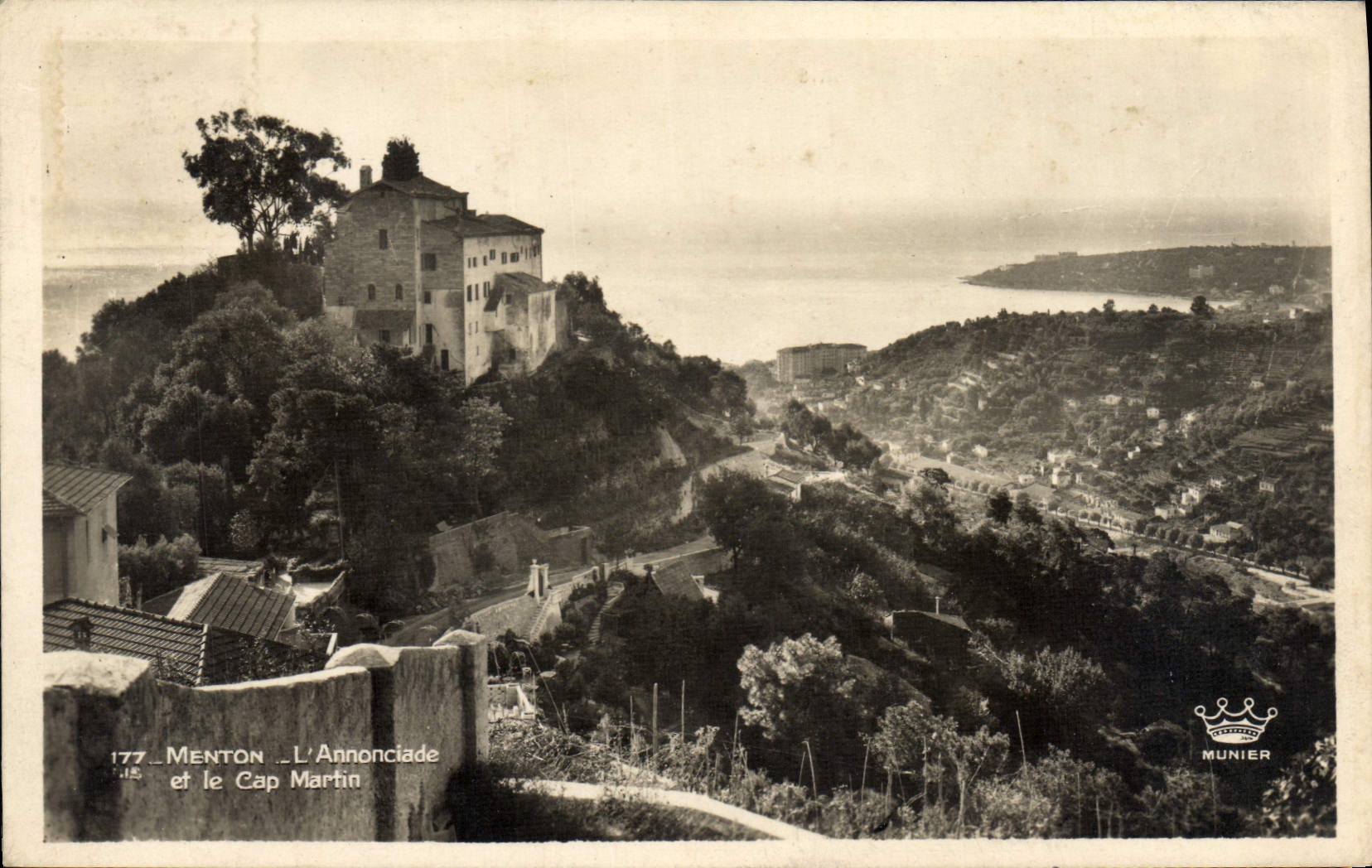 CPA Menton L'Annonciade Et Le Cap Martin