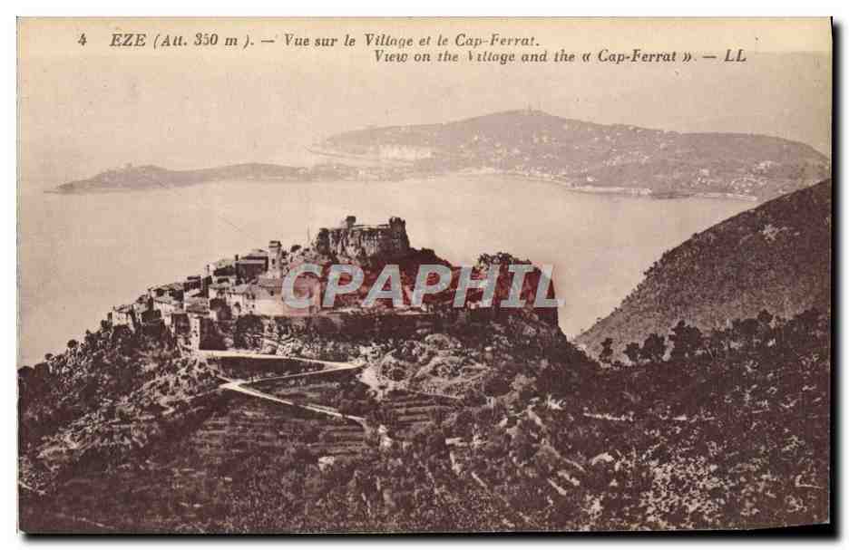 CPA Eze Vue Sur Le Village Et Le Cap Ferrat