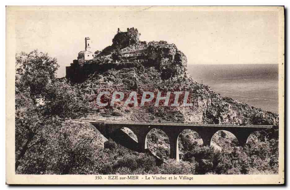 CPA Eze Sur Mer Le Viaduc Et Le Village
