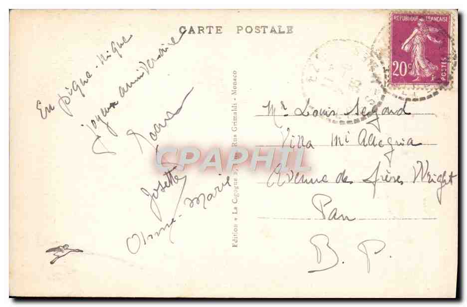 CPA Eze Sur Mer Le Viaduc Et Le Village — Rückseite