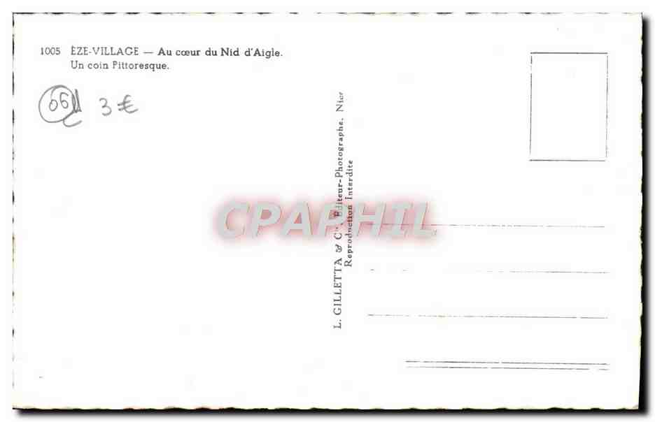 Èze-Village — Au cœur du Nid d'Aigle — L. Gilletta & Cie — Reverso