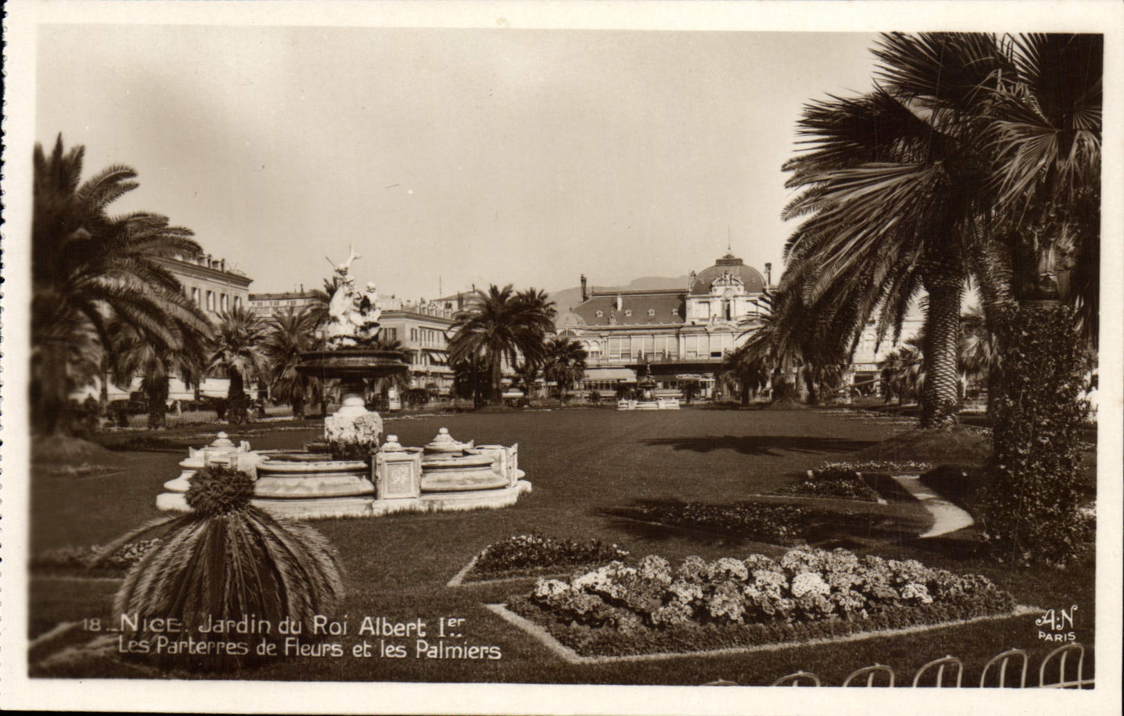 CPA Nice Jardin Du Roi Albert 1er Les Parterres De fleurs Et Les palmiers