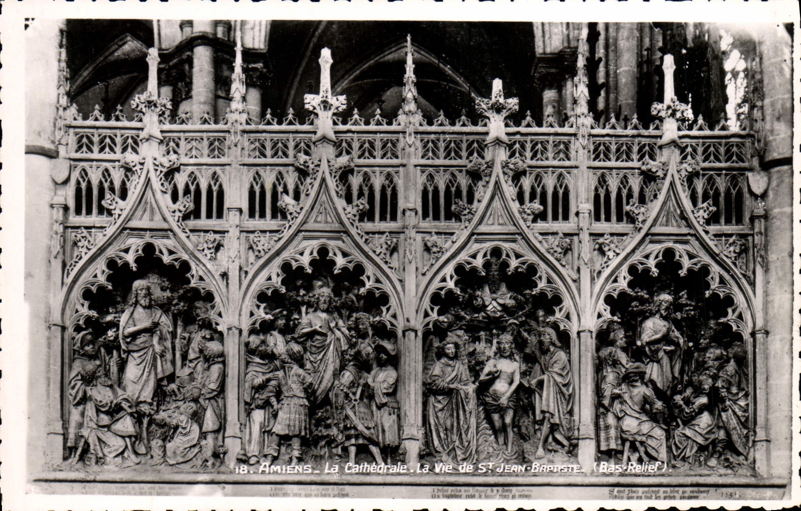 Amiens - La Cathédrale. La Vie de St Jean-Baptiste. (Bas-Relief)