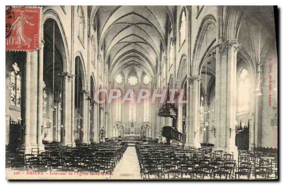 CPA Amiens Interieur De I'Eglise Saint Martin