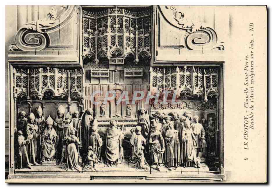 CPA Le Crotoy Chapelle Saint Pierre Retable de l'autel scultures sur bois