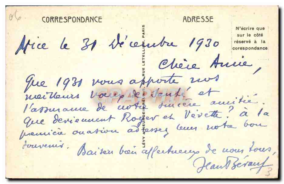 CPA Antibes Vue Prise De La Pointe De I'Ilette — Rückseite