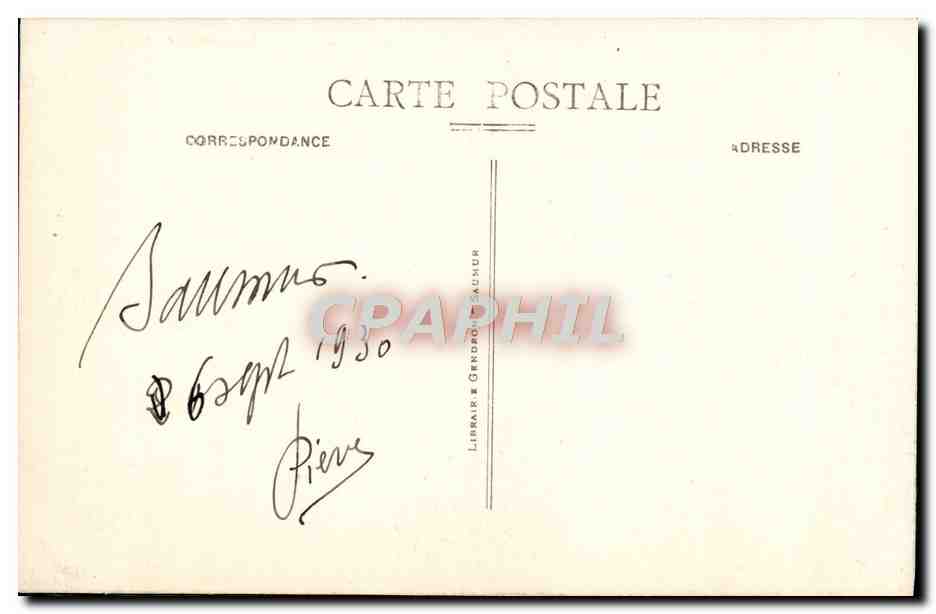 CPA Saumur Vue Generale Prise du Coteau — Rückseite