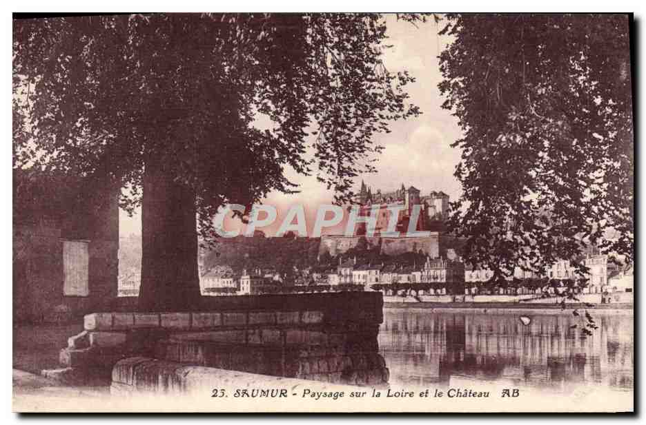 CPA Saumur Paysage Sur La Loire et le Chateau