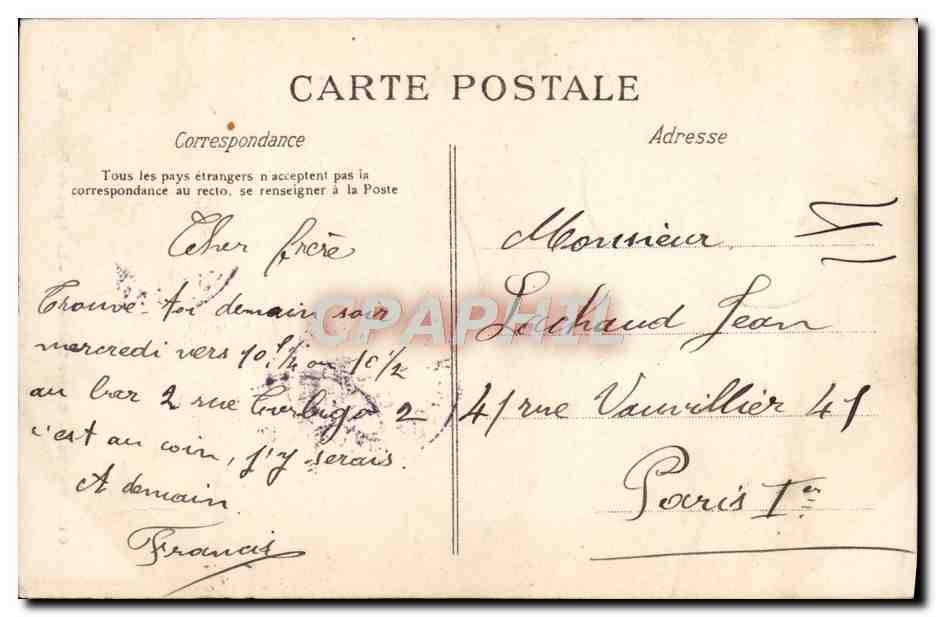 CPA Paris Buttes Chaument Le Pont de Briques — Rückseite