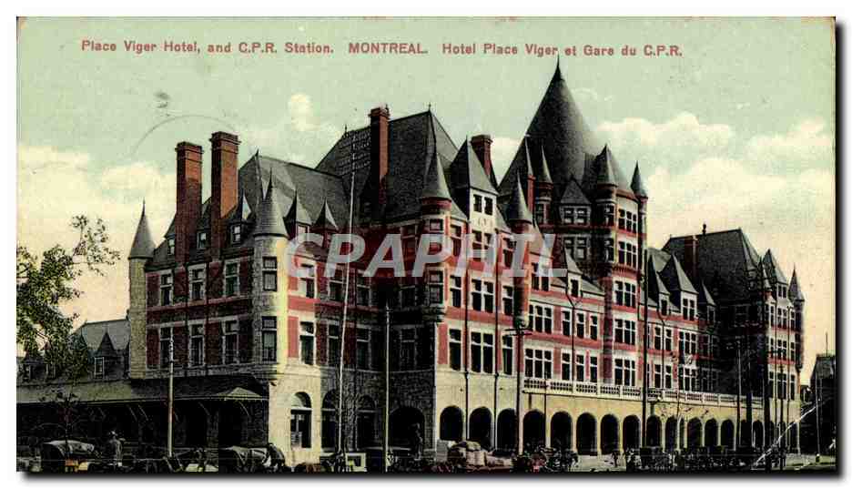 CPA Montreal Hotel Place Viger et Gare du CPR