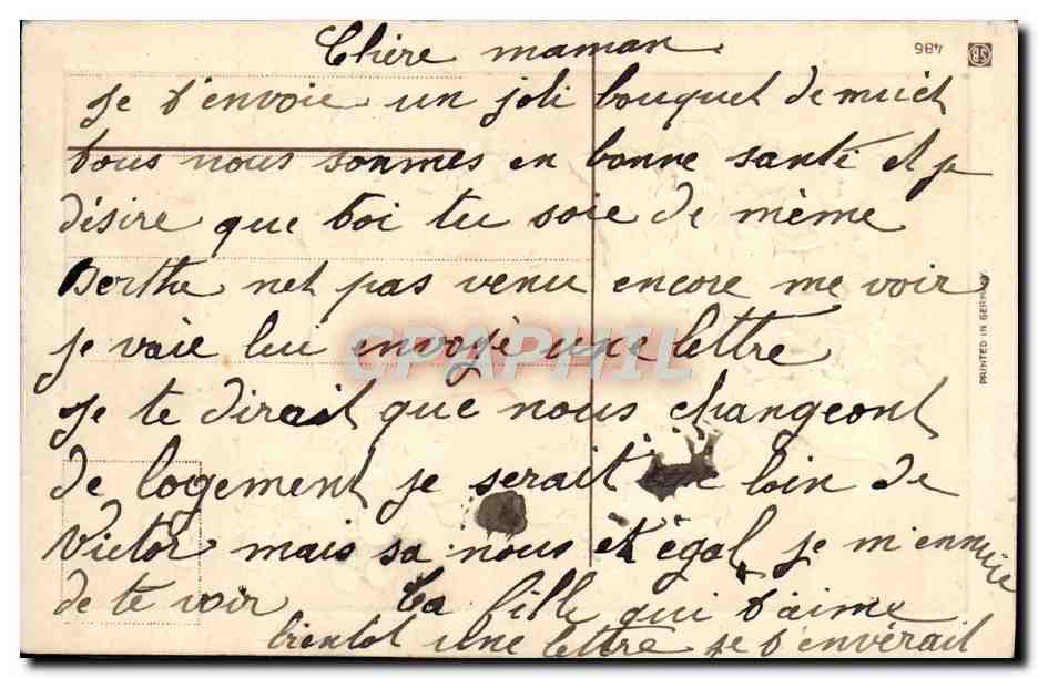 CPA Fantaisie Souvenir de Mai — Back