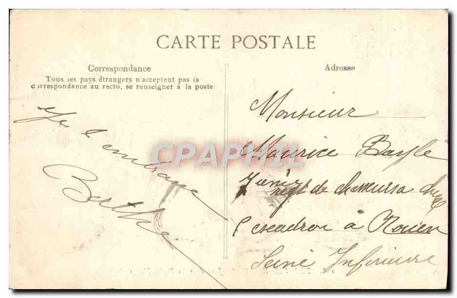 CPA Trouville Contre Jour Dans les Roches Noires — Verso