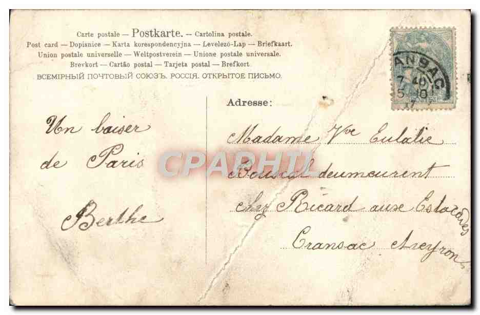 CPA Fantaisie Femme Enfant — Rückseite