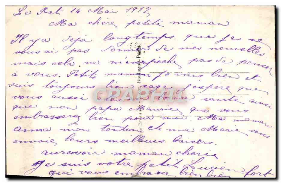CPA Fantaisie Enfant — Rückseite