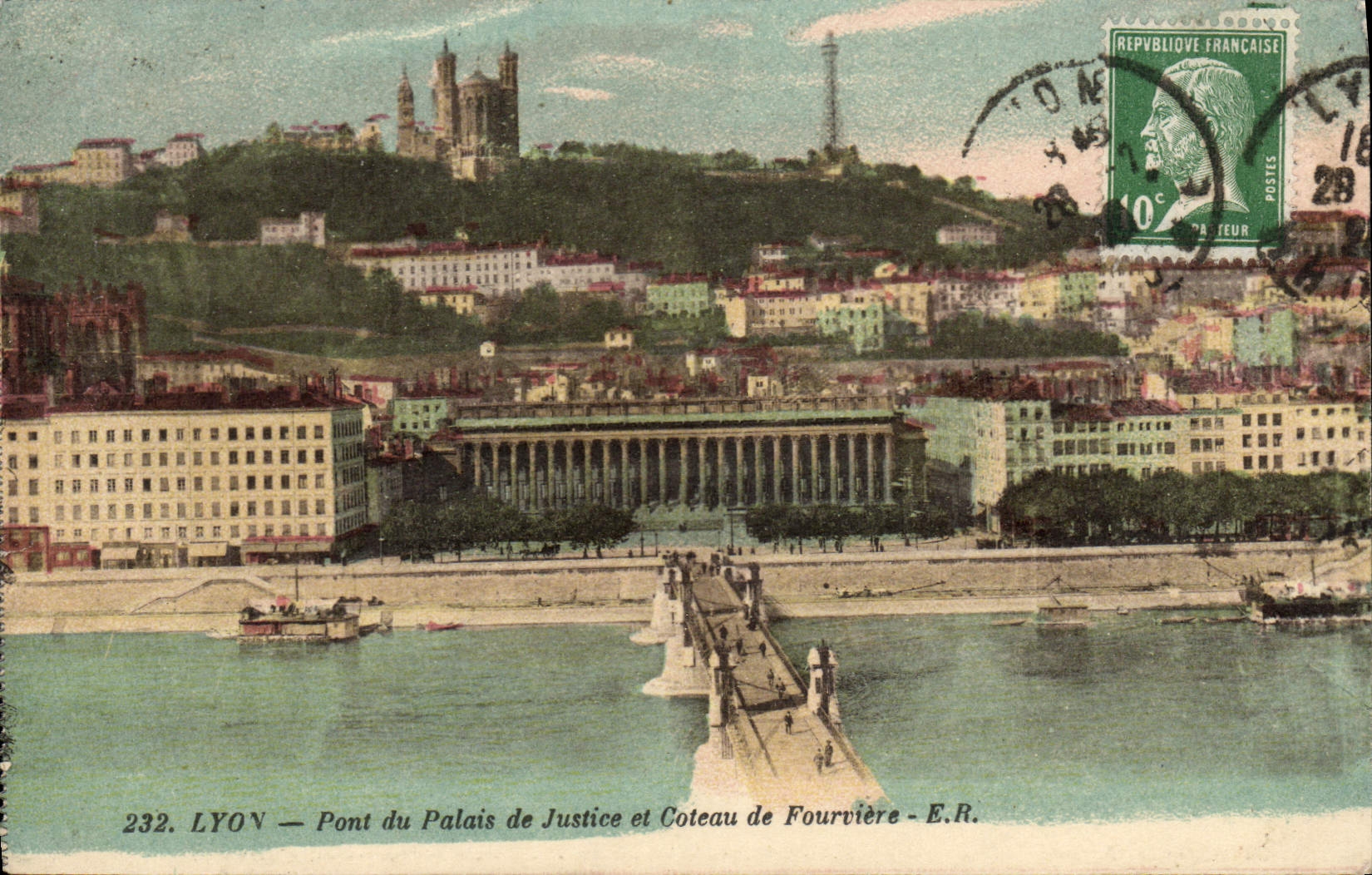 LYON — Pont du Palais de Justice et Coteau de Fourvière — E.R.