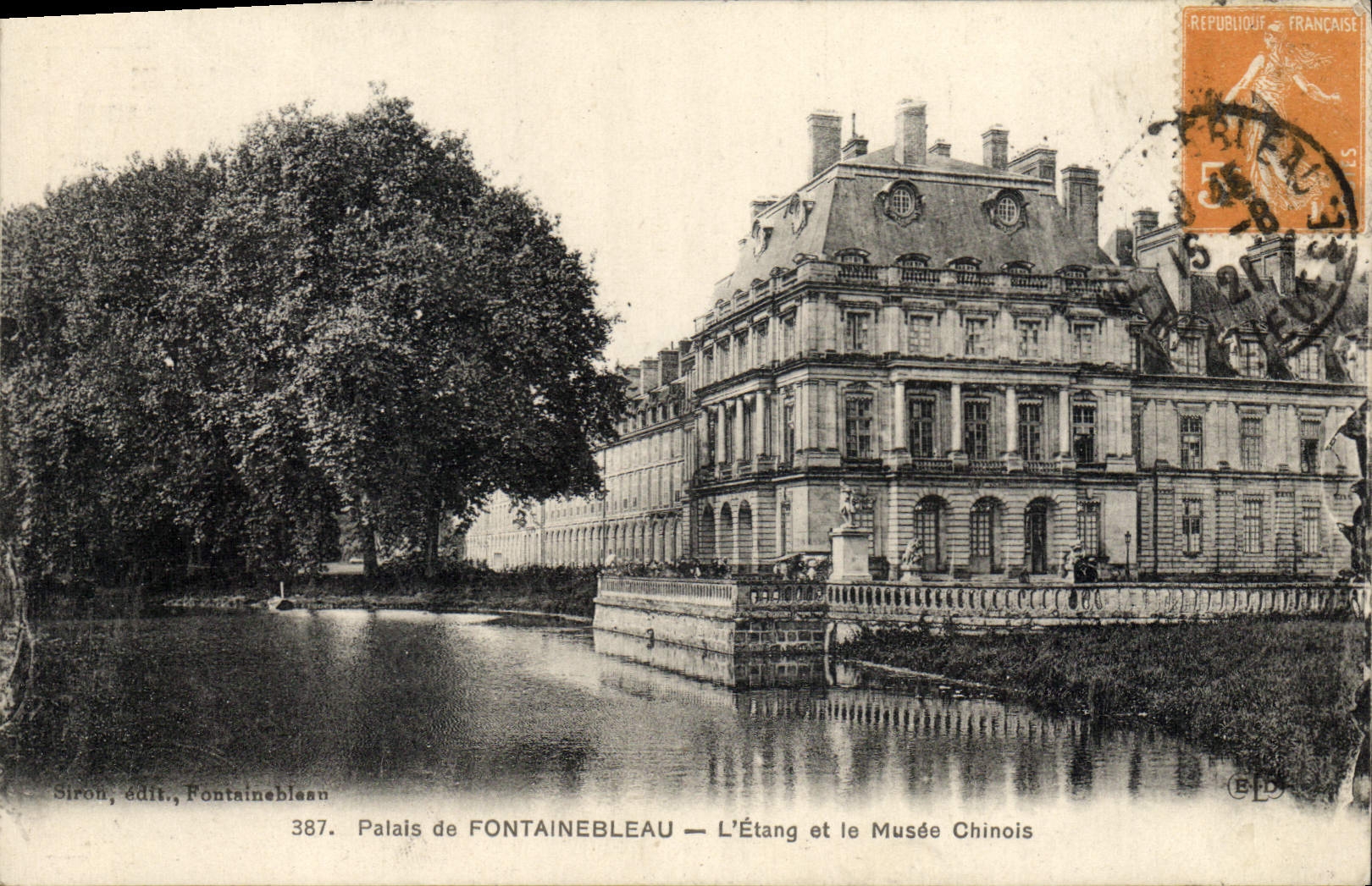 Palacio de FONTAINEBLEAU — El Étang y el Museo Chino — Siron, edit., Fontainebleau, n°387
