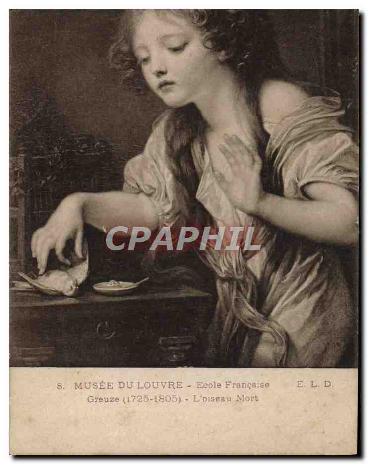 CPA Musee Du Louvre Paris Greuze L'oiseau mort 