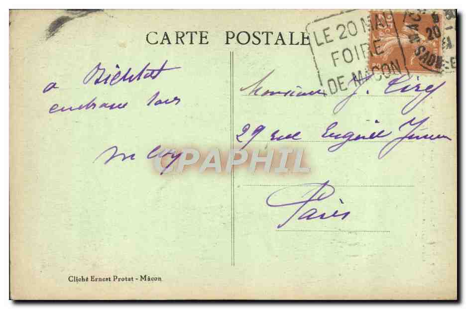 CPA Macon Le Vieux Saint Vincent  — Rückseite