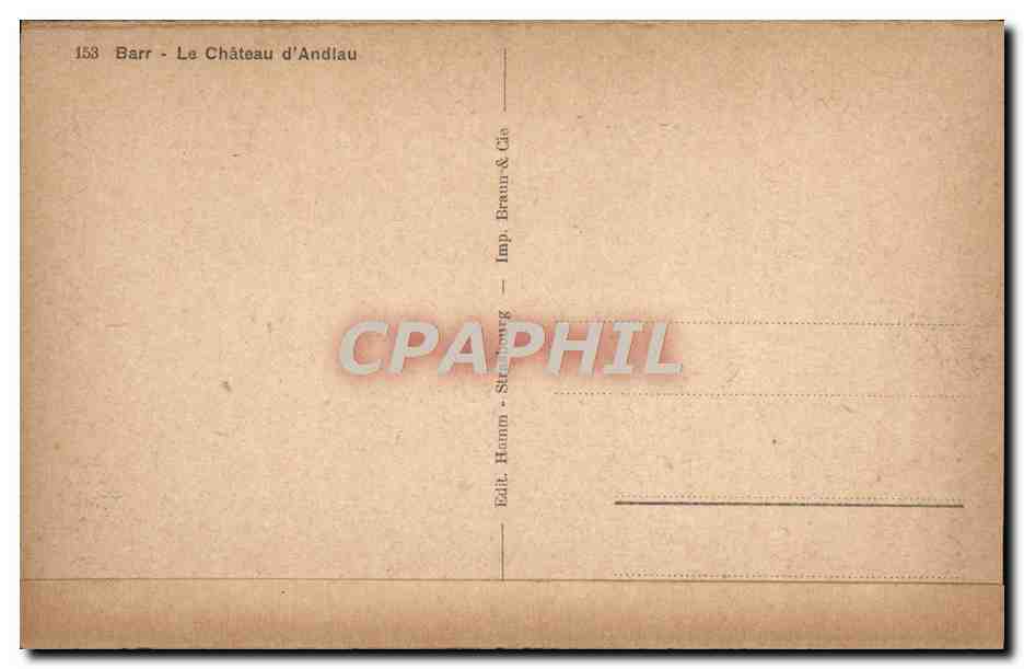 CPA Barr Le Chateau d'Andlau — Verso