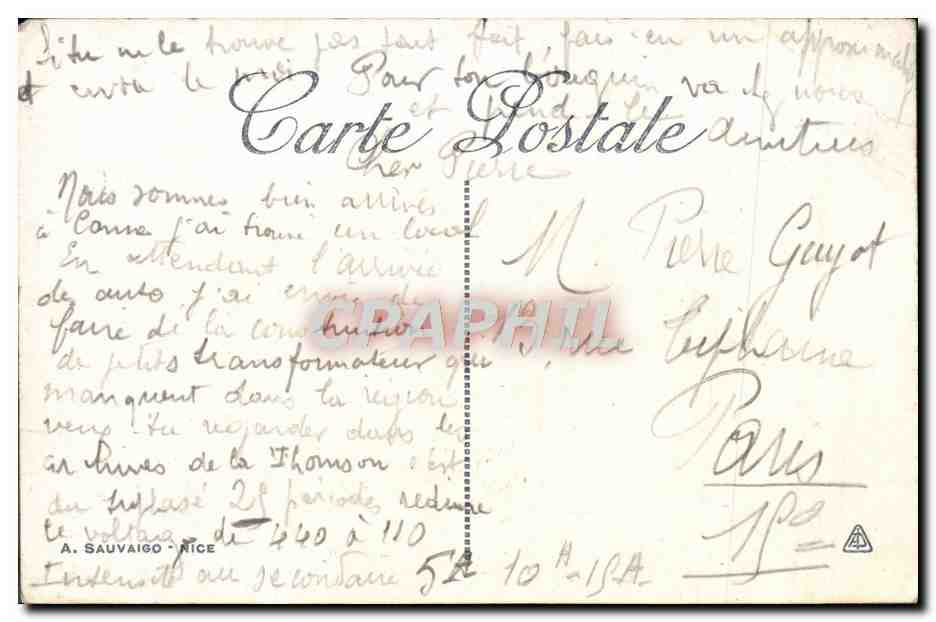 CPA Cannes Vue sur le Mont Chevalier et les Iles — Rückseite
