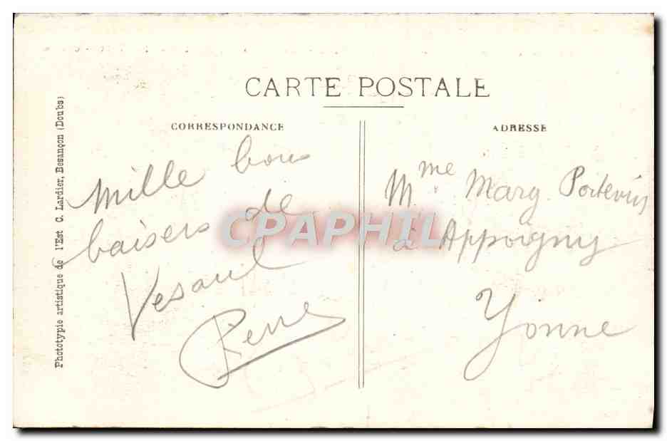 CPA Vesoul Le Sabot de Frotey et la Motte — Rückseite
