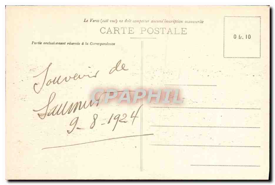 CPA Saumur a Vol d'Oiseau Vue Prise du Chateau — Rückseite