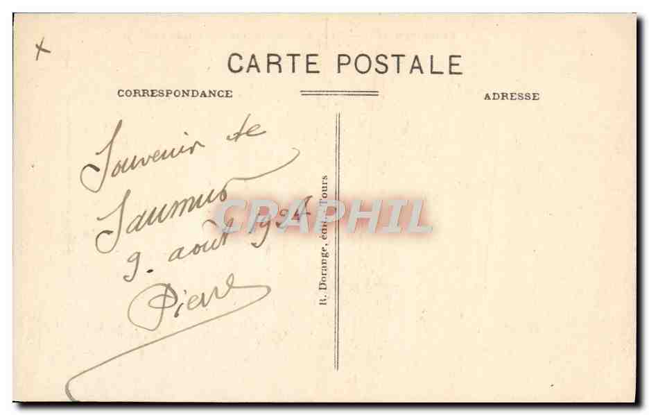 CPA Saumur La Vue Generale et la Loire  — Rückseite