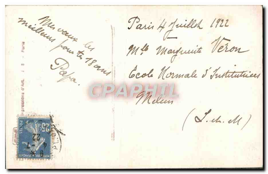 CPA Salons de Paris Rene His Riviere en foret — Verso