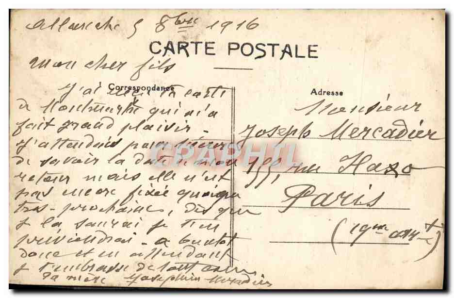 CPA Neussargues Les Rochers de Laval Route de Massiac a Murat  — Rückseite