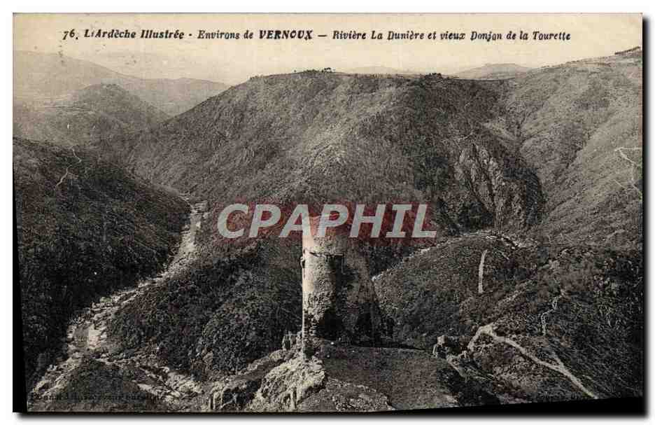 CPA Environs de Vernoux Riviere La Duniere et Vieux donjon de la Tourette